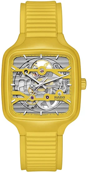 Rado True Square Gent Automatic Skeleton L Yellow Ceramic R27177255