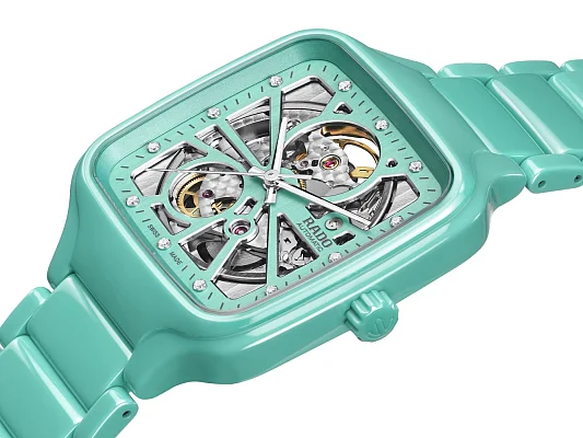 Rado True Square Lady Automatic Skeleton L Ceramic Diamonds R27176712