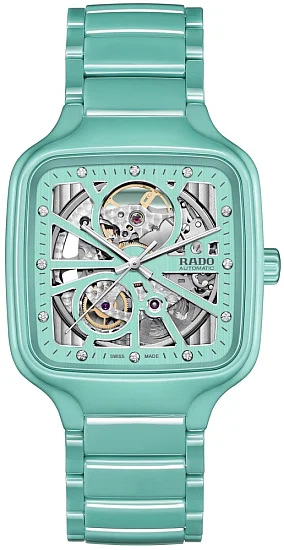 Rado True Square Lady Automatic Skeleton L Ceramic Diamonds R27176712