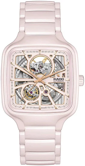 Rado True Square Lady Automatic Skeleton L Light-Pink Ceramic R27123012