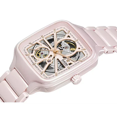 Rado True Square Lady Automatic Skeleton L Light-Pink Ceramic R27123012