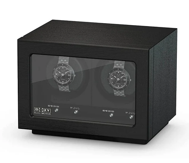 Rotomaty do zegarków Rotomat Boxy BLDC Drewno Czarne na 2 Zegarki RTCR-309433