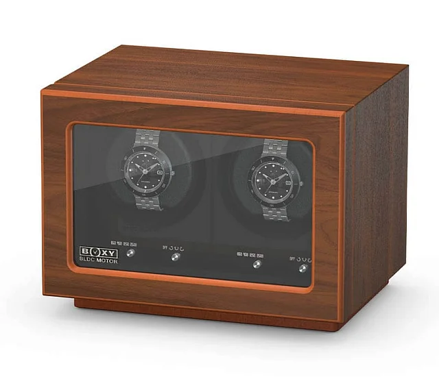 Rotomaty do zegarków Rotomat Boxy BLDC Drewno Orzech na 2 Zegarki RTCR-309431