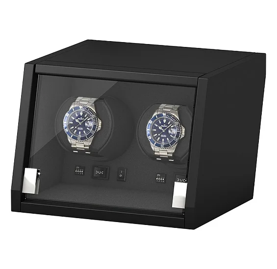 Rotomaty do zegarków Rotomat Boxy Castle Czarne Drewno na 2 Zegarki RTCR-309399