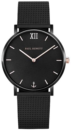 Paul Hewitt Sailor Line Black Rose Gold Black Mesh PH-SA-B-BSR-4S