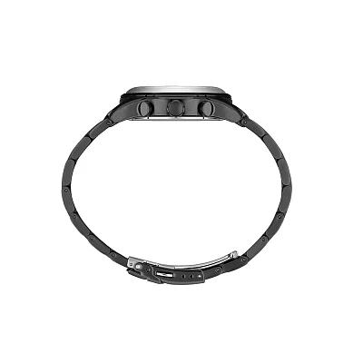 Santa Barbara Polo Legend Quartz Day-Date Black Dial Black Steel Bracelet SB.1.10666-5