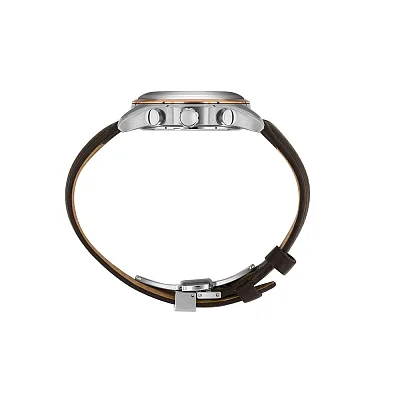 Santa Barbara Polo Legend Quartz Day-Date Grey Dial Brown Leather Strap SB.1.10667-5