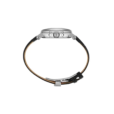 Santa Barbara Polo Legend Quartz Day-Date Moonphase Black Dial Black Leather Strap SB.4.10033-2