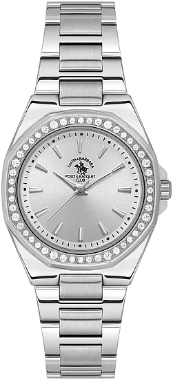 Santa Barbara Polo Unique Lady Quartz Silver Dial Steel Bracelet SB110647-1