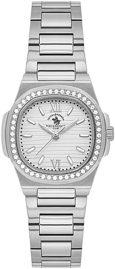 Santa Barbara Polo Unique Lady Quartz Silver Dial Steel Bracelet SB110658-1