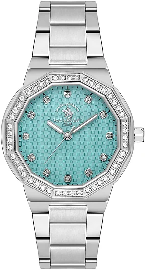 Santa Barbara Polo Unique Lady Quartz Light Blue Dial Steel Bracelet SB110552-1