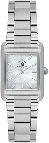 Santa Barbara Polo Unique Lady Quartz Pearl Dial Steel Bracelet SB110663-1