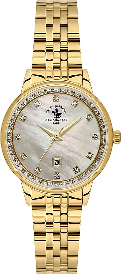 Santa Barbara Polo Unique Lady Quartz Dial Steel Bracelet Gold PVD SB110695-3