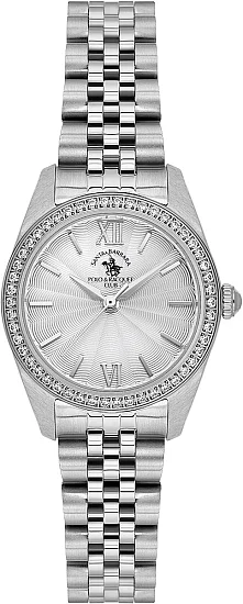 Santa Barbara Polo Unique Lady Quartz Silver Dial Steel Bracelet SB110687-1