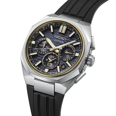 Seiko Astron GPS Solar Dual-Time Titanium Gold PVD Rubber HAB003J1