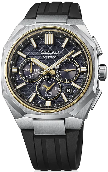 Seiko Astron GPS Solar Dual-Time Titanium Gold PVD Rubber HAB003J1
