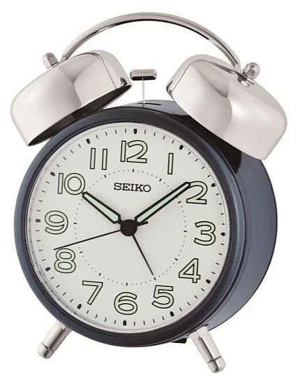 Seiko Budzik Okrągły Niebieski Podświetlany z Alarmem QHK063L