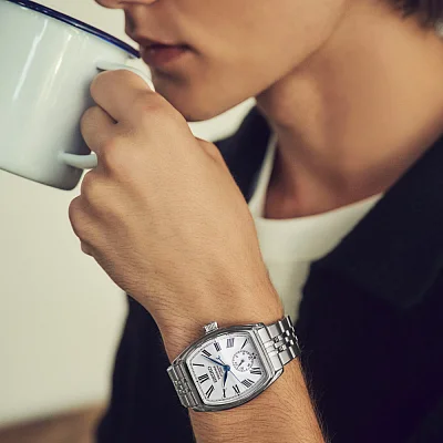 Seiko Presage Prestige Line Tonneau Automatic Craftsmanship Series White Enamel Dial 24h SPB537J1