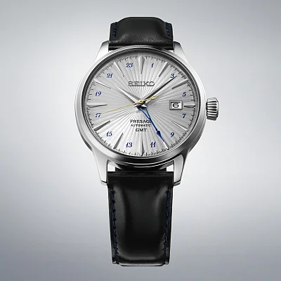 Seiko Presage Automatic GMT Cocktail Time Silver Bullet SSK049J1