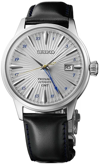 Seiko Presage Automatic GMT Cocktail Time Silver Bullet SSK049J1
