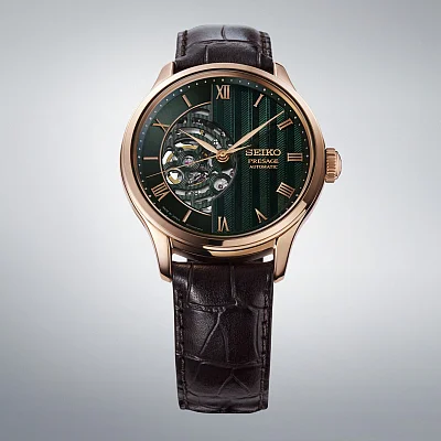 Seiko Presage Automatic Open-Heart Japanese Garden Series Rose Gold PVD HCB007J1