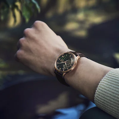 Seiko Presage Automatic Open-Heart Japanese Garden Series Rose Gold PVD HCB007J1