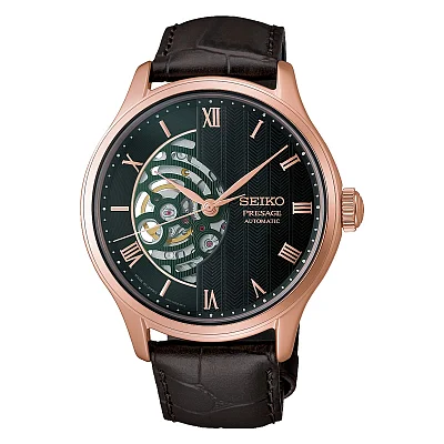 Seiko Presage Automatic Open-Heart Japanese Garden Series Rose Gold PVD HCB007J1