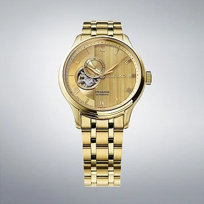 Seiko Presage Automatic Open-Heart Japanese Garden Series Yellow Gold PVD SSA468J1