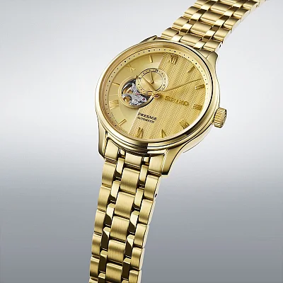 Seiko Presage Automatic Open-Heart Japanese Garden Series Yellow Gold PVD SSA468J1