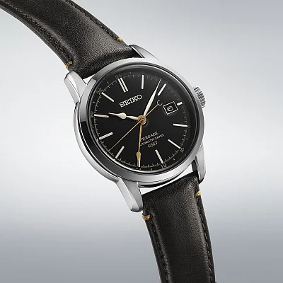 Seiko Presage Prestige Line Automatic GMT Craftsmanship Urushi Lacquer Black Dial SPB447J1