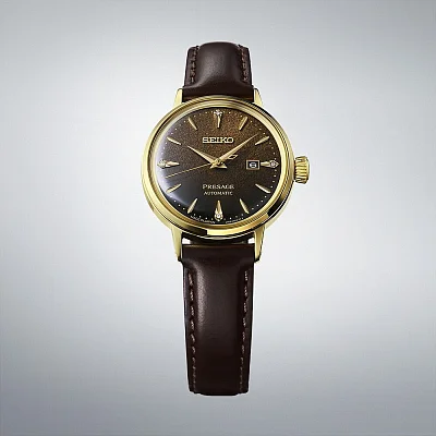 Seiko Presage Lady Automatic Cocktail Time Diamonds Yellow Gold PVD SRE020J1