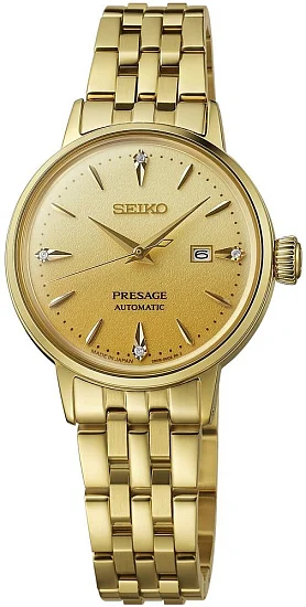 Seiko Presage Lady Automatic Cocktail Time Diamonds Yellow Gold PVD SRE018J1