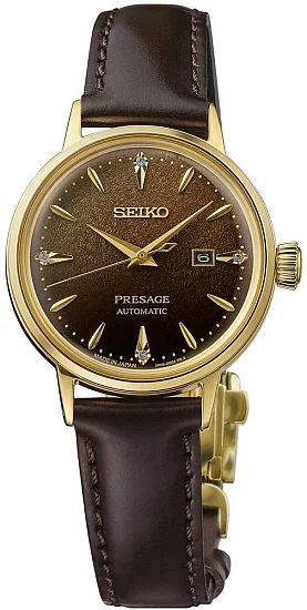 Seiko Presage Lady Automatic Cocktail Time Diamonds Yellow Gold PVD SRE020J1