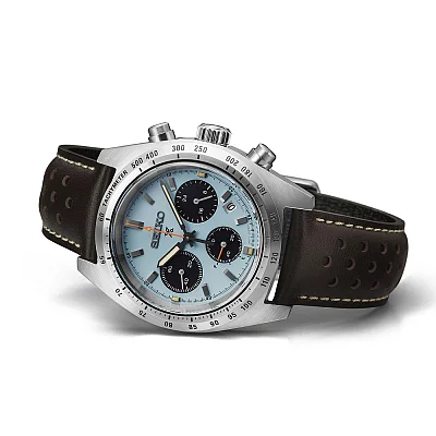 Seiko Prospex Land Speedtimer 39mm Solar Chrono Ice Blue Limited Edition Set SSC937P1