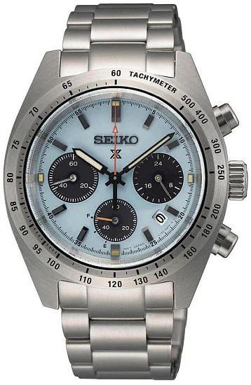 Seiko Prospex Land Speedtimer 39mm Solar Chrono Ice Blue Limited Edition Set SSC937P1