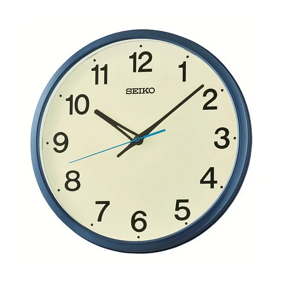 Seiko Zegar Ścienny Analogowy Okrągły Niebiesko-Biały QHA019L