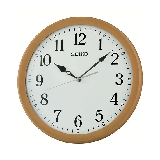 Seiko Zegar Ścienny Analogowy Okrągły Jasnobrązowy Klasyczny Drewniany QXA866B