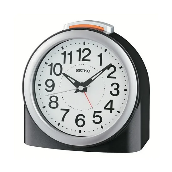 Seiko Budzik Analogowy Czarny Klasyczny Podświetlany z Alarmem QHE211K