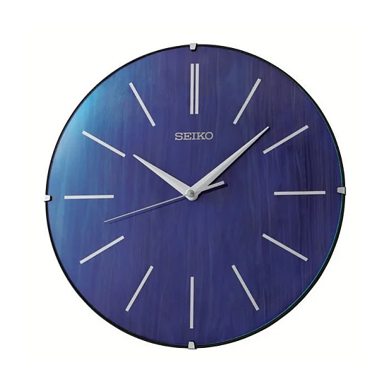 Seiko Zegar Ścienny Analogowy Okrągły Niebieski Minimalistyczny QXA867L