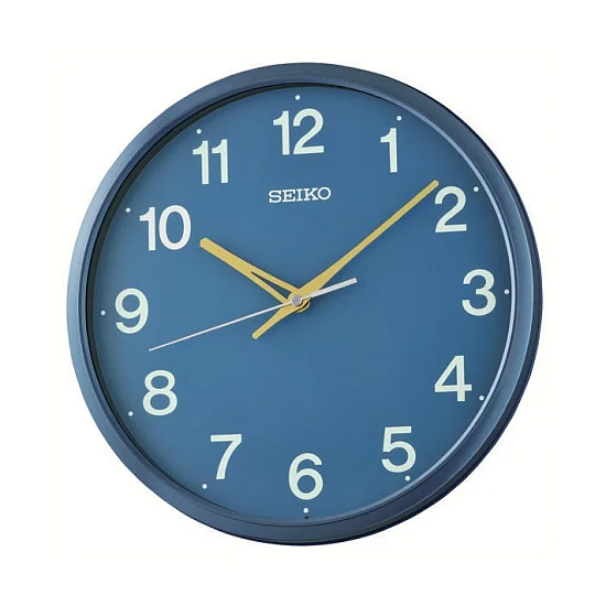 Seiko Zegar Ścienny Analogowy Okrągły Niebieski Klasyczny QHA019E