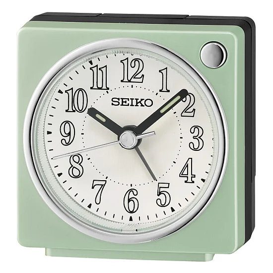 Seiko Zegar Biurkowy Analogowy Prostokątny Zielono-Czarny Podświetlany z Alarmem QHE197M