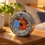  Zdjęcie 2 Seiko Zegar Biurkowy Analogowy Okrągły Pomarańczowy z Alarmem Diver Style QHE207T