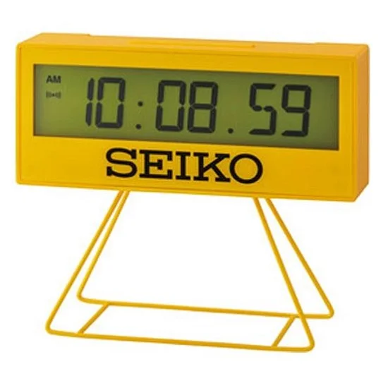 Seiko Zegar Biurkowy Cyfrowy Prostokątny Żółty z Alarmem QHL083Y