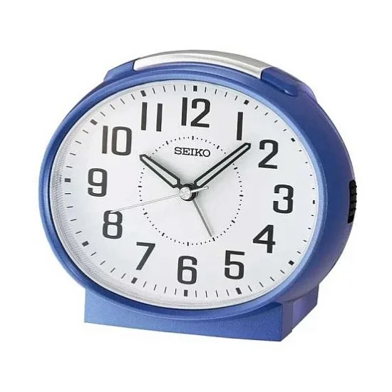 Seiko Zegar Biurkowy Analogowy Okrągły Niebieski Podświetlany z Alarmem QHK059L