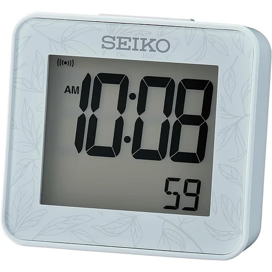 Seiko Zegar Biurkowy Cyfrowy Prostokątny Niebieski z Alarmem i Termometrem QHL097L