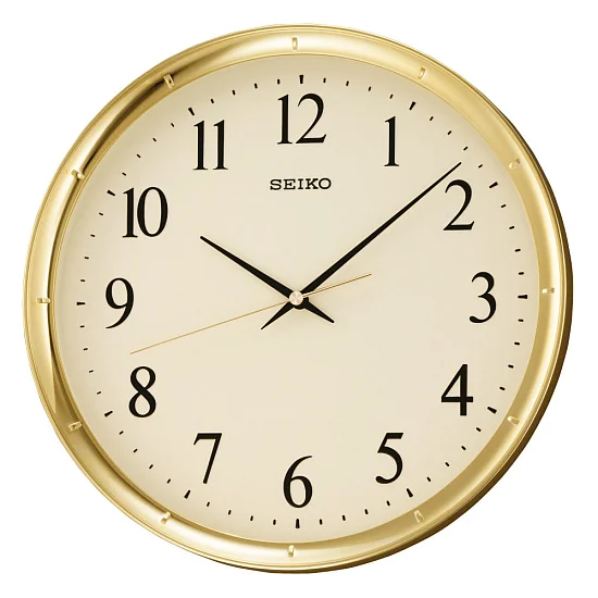 Seiko Zegar Ścienny Analogowy Okrągły Złoty QXA417G