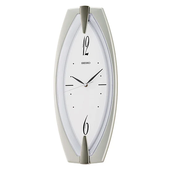 Seiko Zegar Ścienny Analogowy Owalny Szary z Alarmem QXA342D