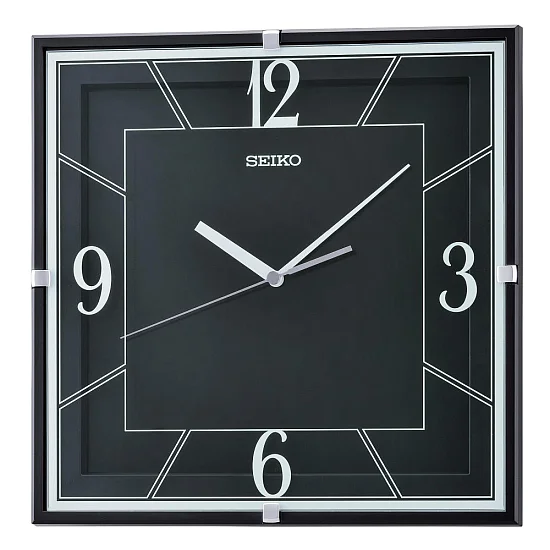 Seiko Zegar Ścienny Analogowy Kwadratowy Czarny QXA821K