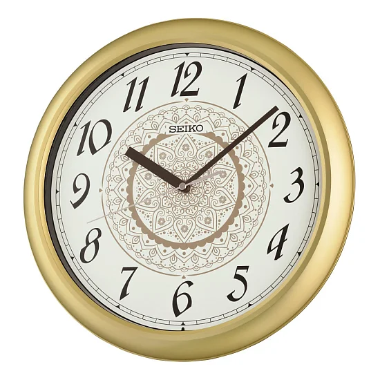 Seiko Zegar Ścienny Okrągły Analogowy Złoty Minimalistyczny QHA018F