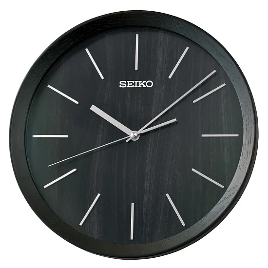 Seiko Zegar Ścienny Analogowy Okrągły Drewniany Czarny QXA853K
